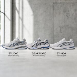 راهنمای انتخاب کفش رانینگ اسیکس: مقایسه GT‑2000 ، GEL‑KAYANO و GT‑1000