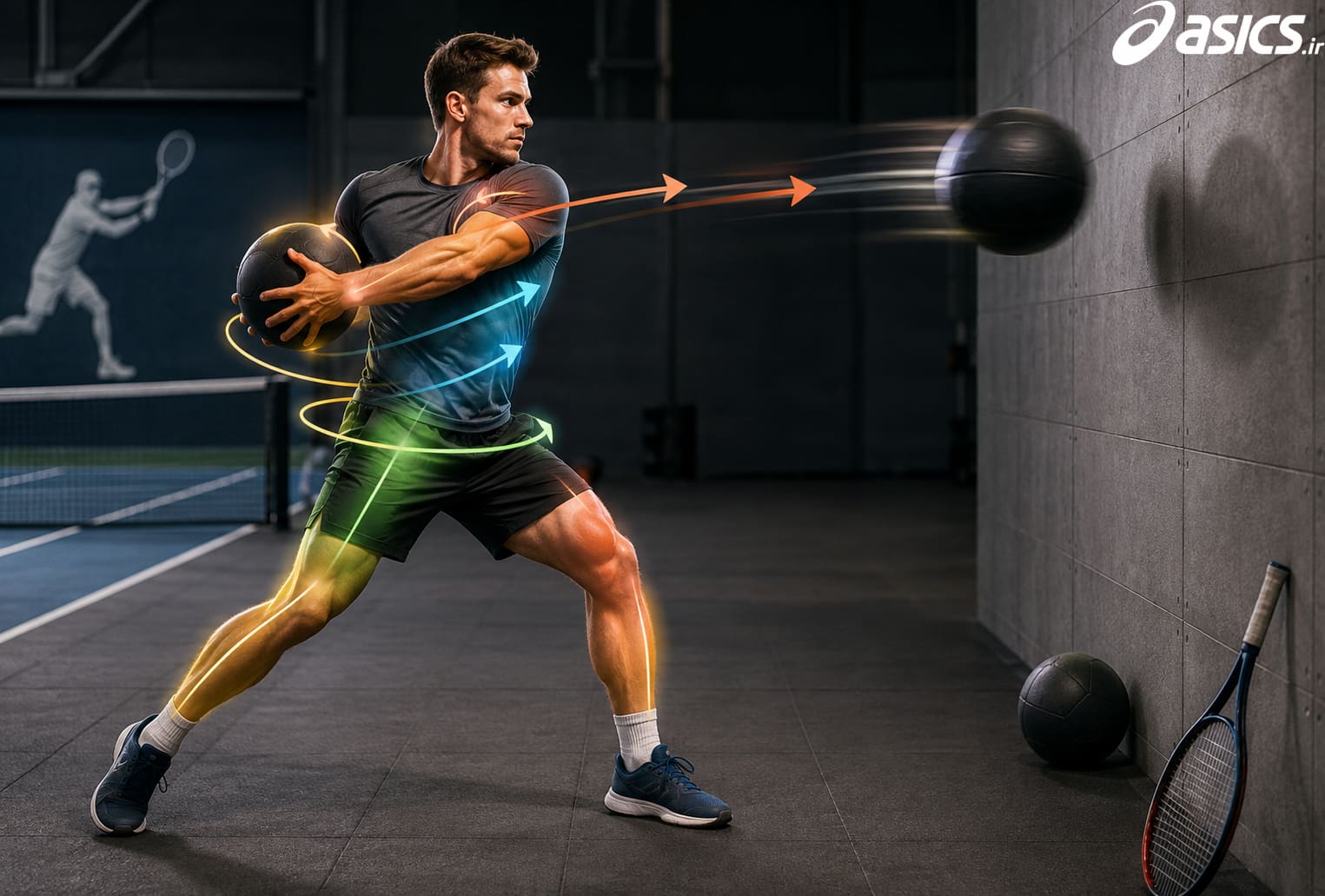 تقویت چرخش و انتقال نیرو با پرتاب چرخشی توپ پزشکی (Medicine Ball Rotational Throw)