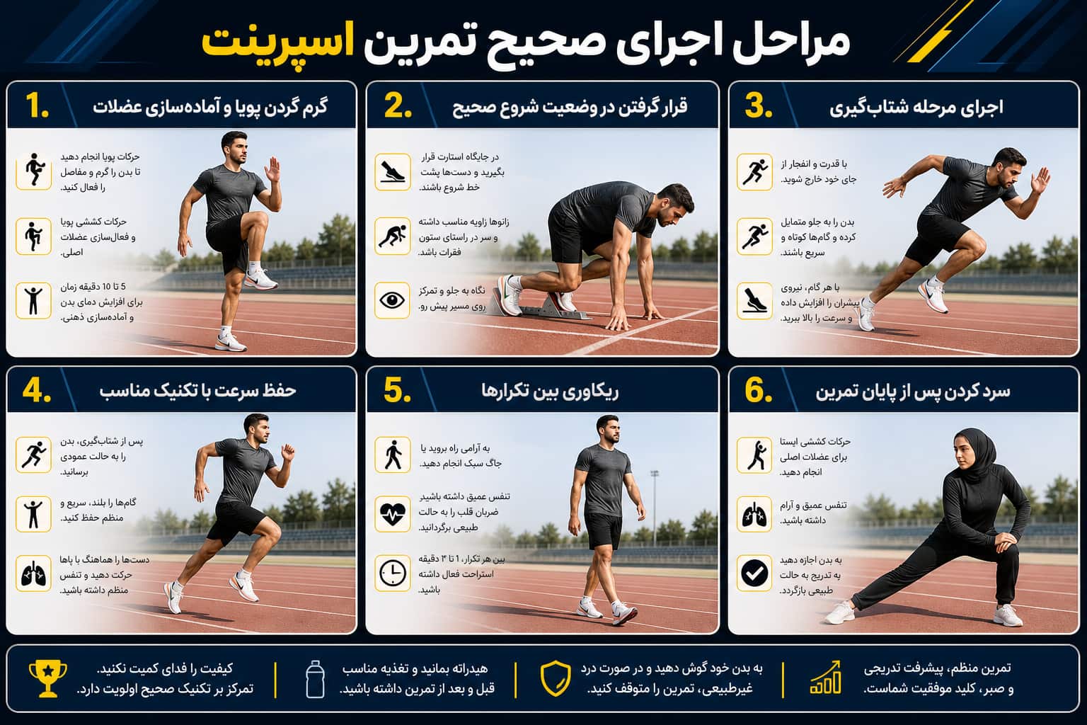 مراحل اجرای صحیح تمرین اسپرینت