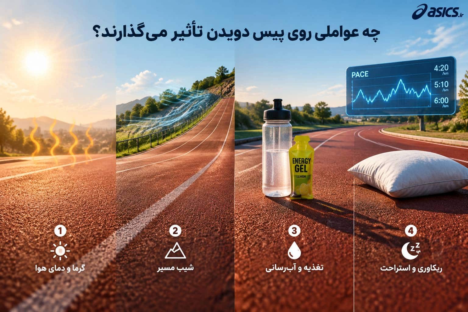 چه عواملی روی پیس دویدن تاثیر می‌گذارند؟