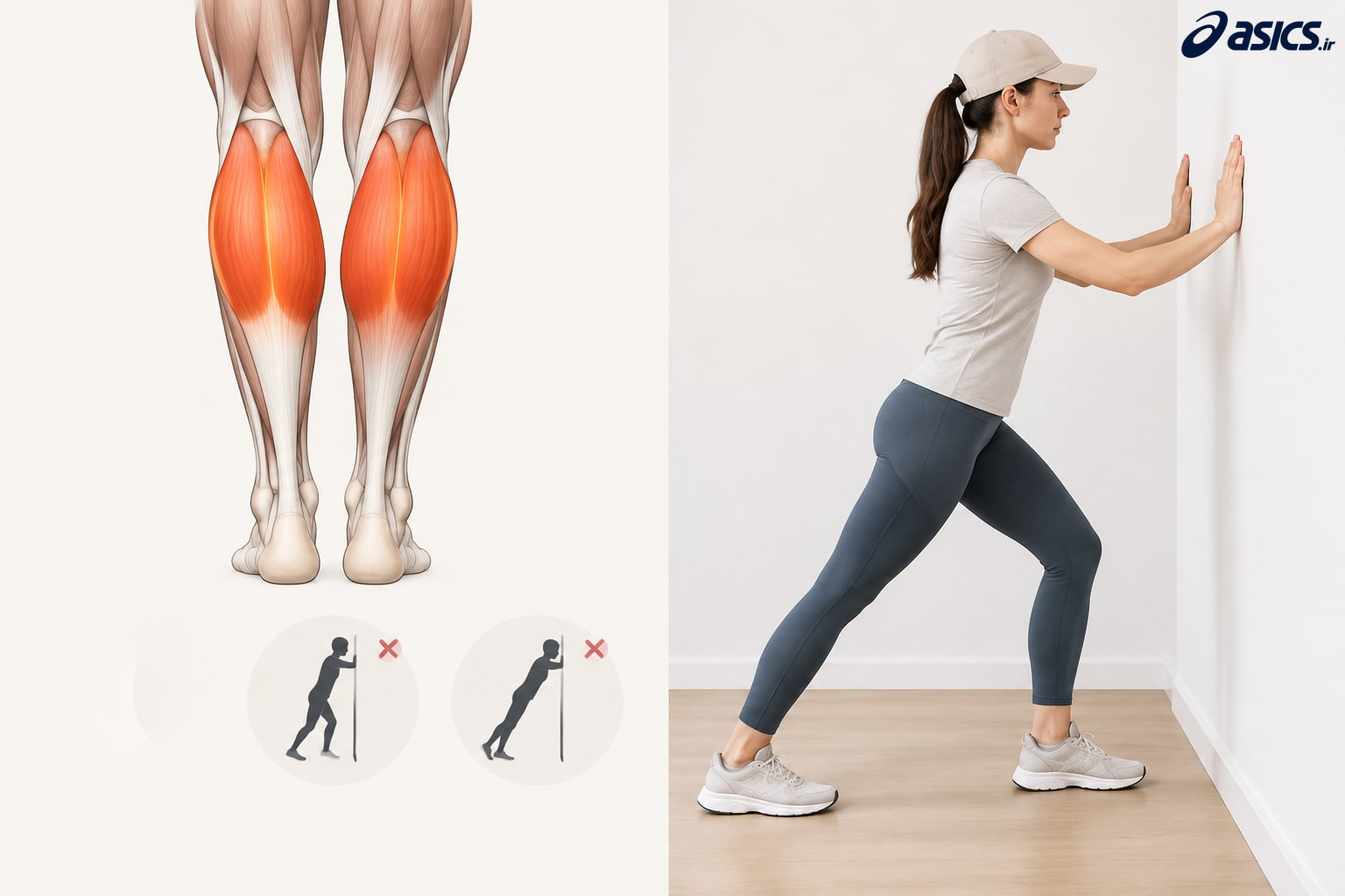 کشش عضله دوقلو برای افزایش انعطاف‌پذیری ساق (Gastrocnemius Stretch)