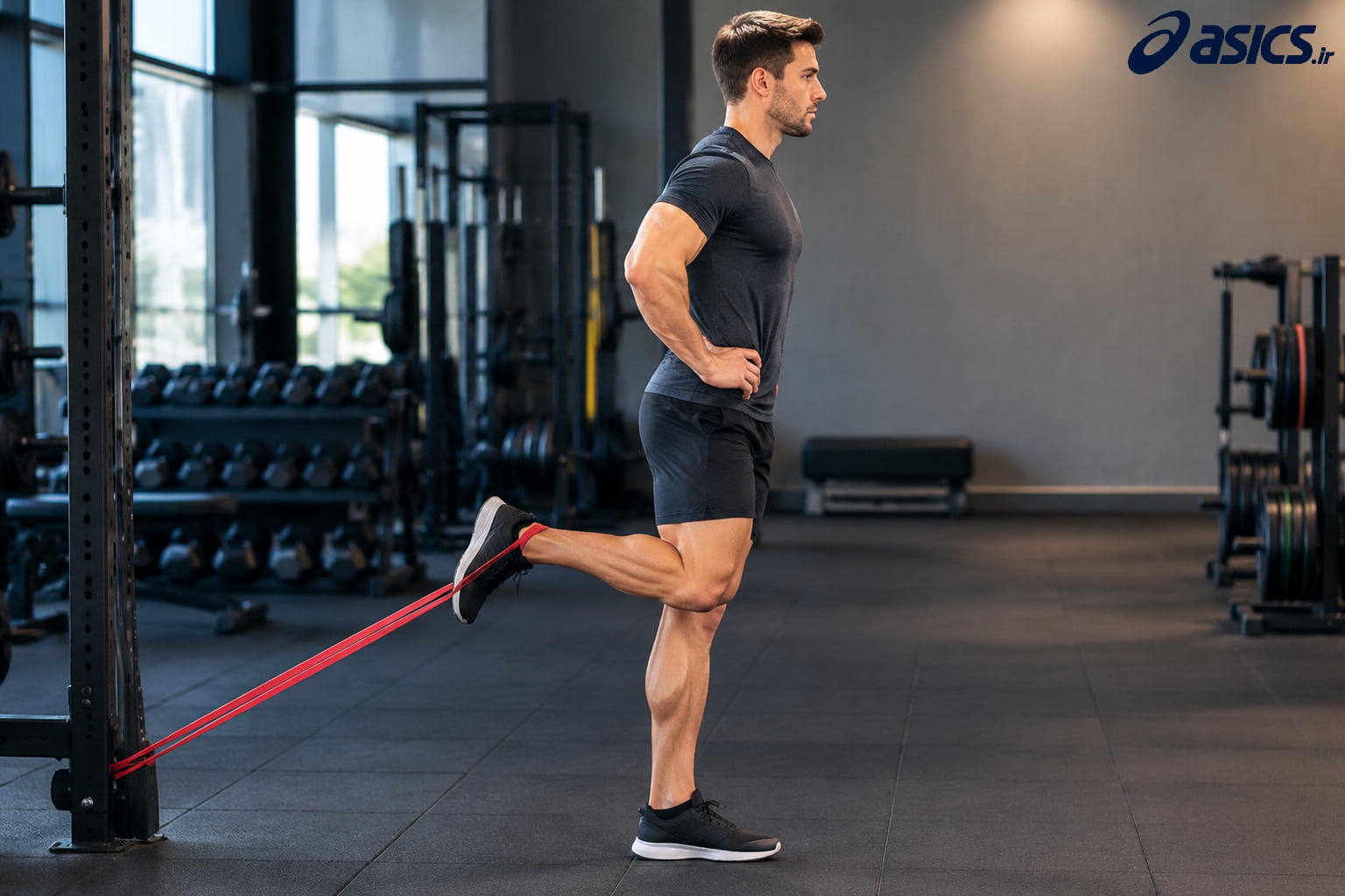 تقویت همسترینگ با کش مقاومتی (Resistance Band Curl)