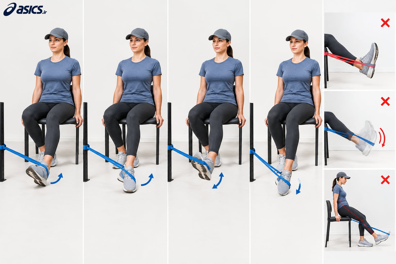 تمرین با کش مقاومتی برای تقویت عضلات مچ پا (Resistance Band Exercise)