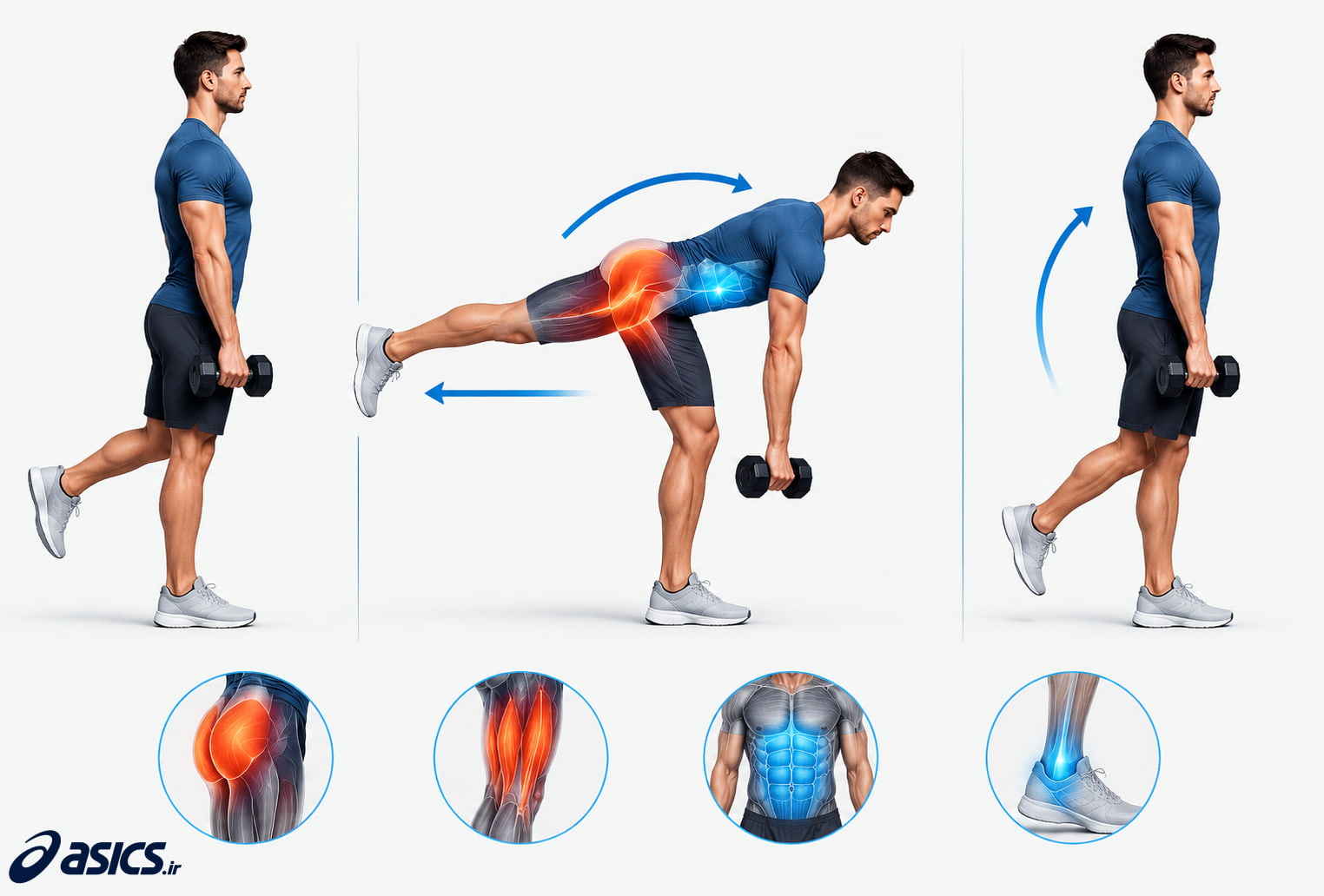 بهبود تعادل و کنترل هر پا با ددلیفت رومانیایی تکپا (Single-Leg Romanian Deadlift)