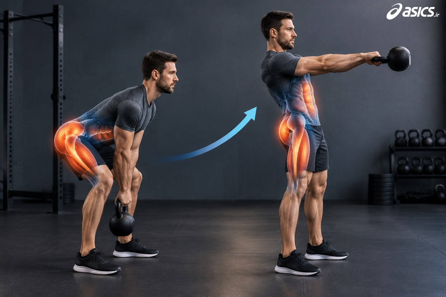 افزایش توان انفجاری پشت پا با کتلبل سوئینگ (Kettlebell Swing)