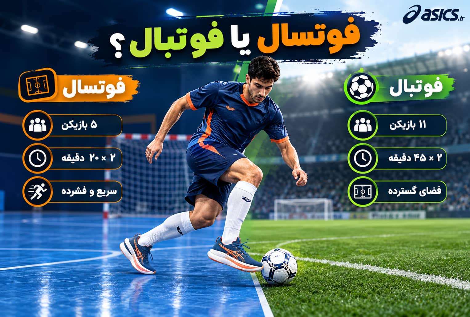 فوتسال چه تفاوتی با فوتبال دارد؟