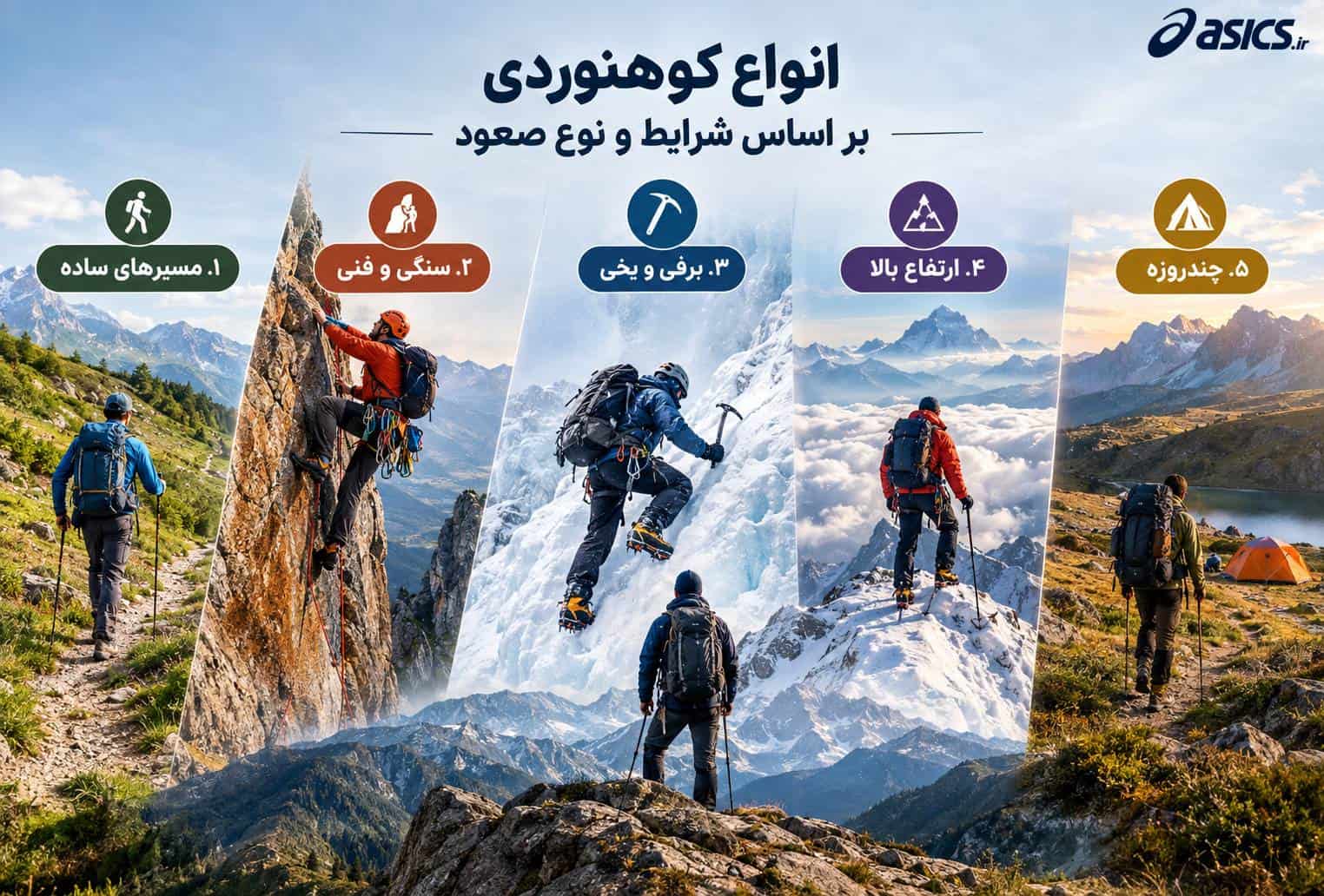 انواع کوهنوردی بر اساس شرایط و نوع صعود